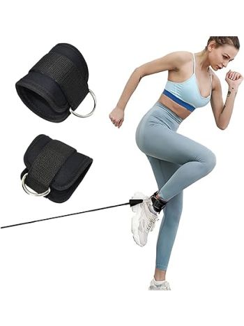 XAGOFIT Ankle Straps for Cable Machines - Padded Ankle Cuff for Cable Machine - Unisex Ankle Straps Pair with Carabina SNAP HOOK Clip