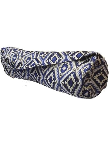 XAGOFIT Yoga Mat Carry Bag Fully-Zipped Tote with Ergonomic Shoulder Strap - Ideal for Yoga  Pilates Enthusiasts - Blue White Aztec