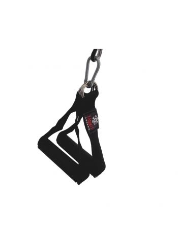 XAGOFIT Heavy Duty Multi Gym Cable Machine Attachment Stirrup Handle Bar Resistance with Carabina SNAP HOOK Clip - Cable Machine Attachment - Multi Gym Attachment -Black